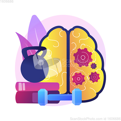 Image of Mind fitness abstract concept vector illustration.