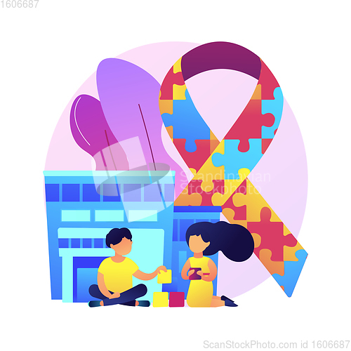 Image of Autism center abstract concept vector illustration.