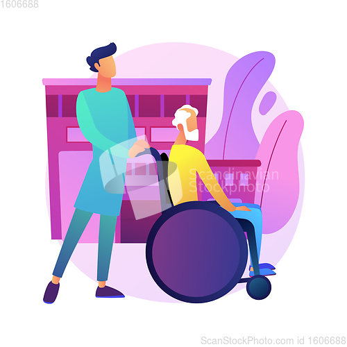 Image of Care for the elderly abstract concept vector illustration.