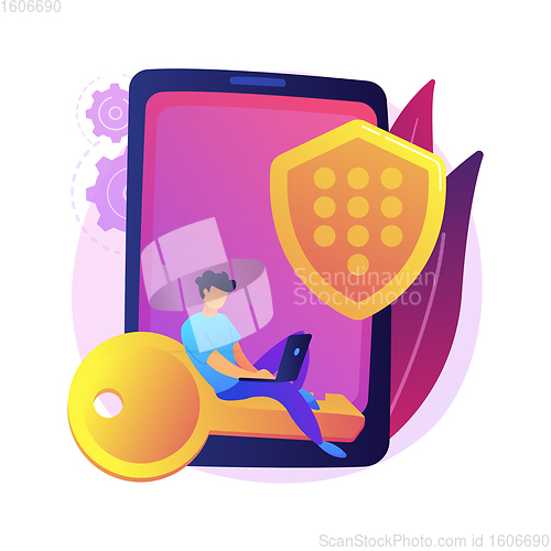 Image of Secure web traffic abstract concept vector illustration.
