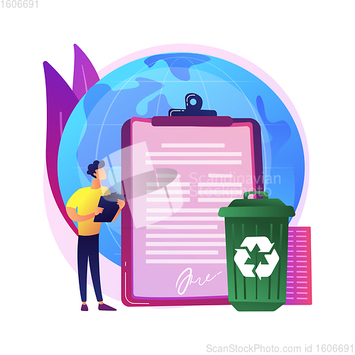 Image of Government mandated recycling abstract concept vector illustration.