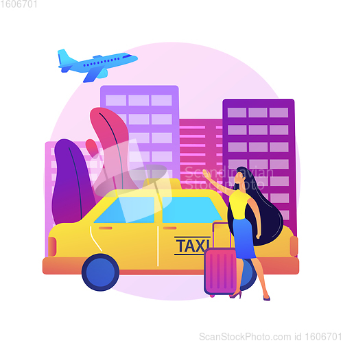 Image of Taxi transfer abstract concept vector illustration.