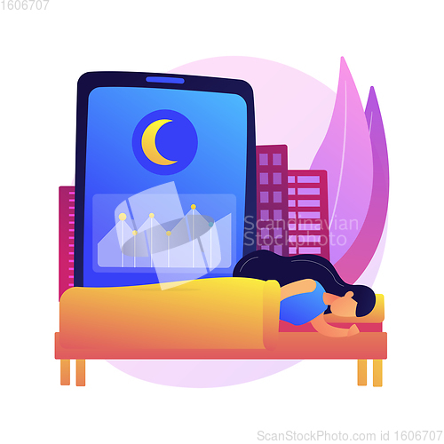 Image of Sleep tracking abstract concept vector illustration.
