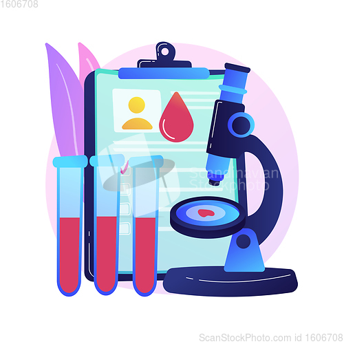 Image of Blood testing abstract concept vector illustration.