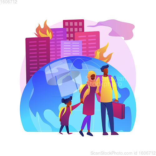 Image of Forced migration abstract concept vector illustration.
