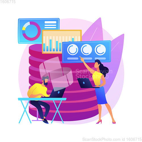 Image of Big data analytics abstract concept vector illustration.