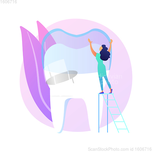 Image of Teeth wear silicone trainer abstract concept vector illustration.