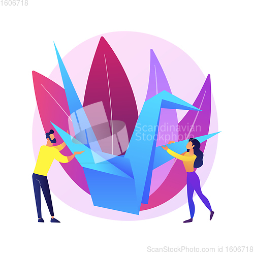 Image of Origami abstract concept vector illustration.