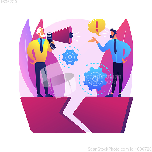 Image of Communication gap abstract concept vector illustration.