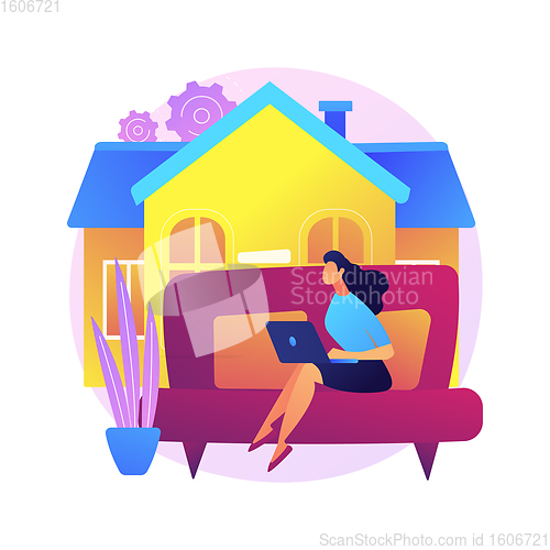 Image of Stay at home abstract concept vector illustration.