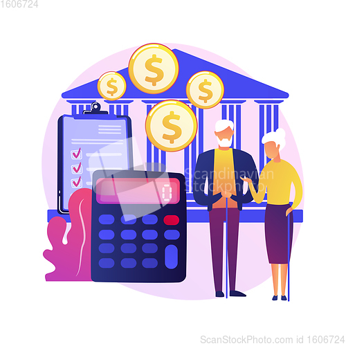 Image of pension scheme abstract concept vector illustration.