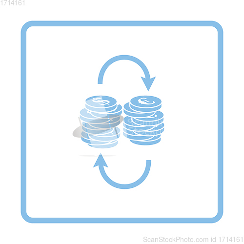 Image of Dollar euro coins stack icon