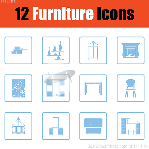 Image of Home furniture icon set