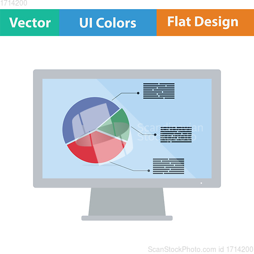 Image of Monitor with analytics diagram icon