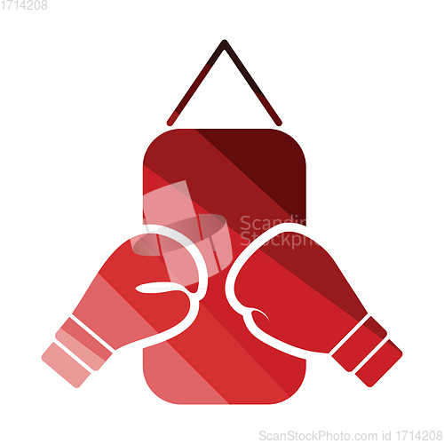 Image of Boxing pear and gloves icon