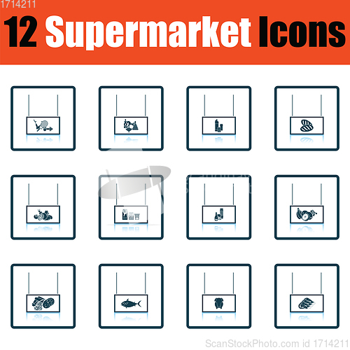 Image of Supermarket icon set