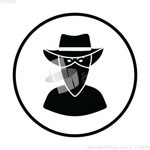 Image of Cowboy with a scarf on face icon