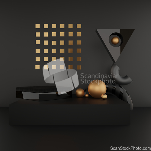 Image of Luxury 3D geometric empty podium for product palcement