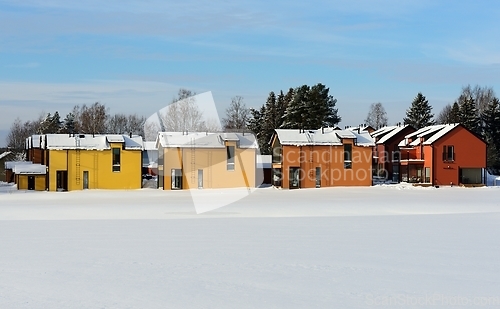 Image of residential area of typical houses in winter 