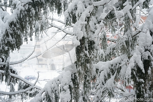 Image of winter view in a small finnish town after a snowfall