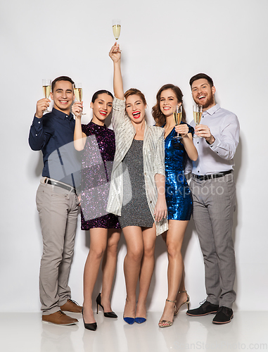 Image of friends with champagne glasses at party