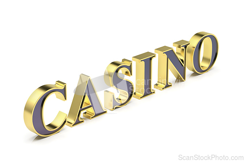 Image of Casino text with golden letters
