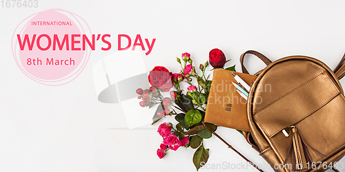 Image of Composition for International Women\'s Day over white background