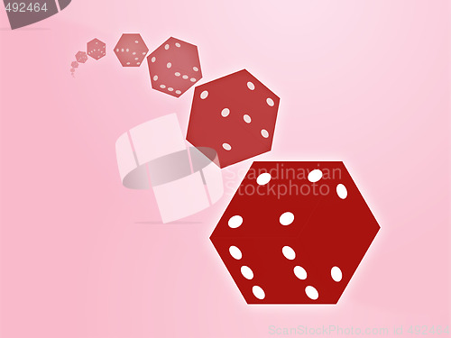 Image of Rolling red dice illustration
