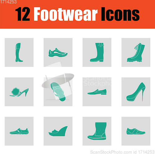 Image of Set of footwear icons