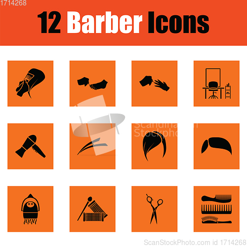 Image of Barber icon set