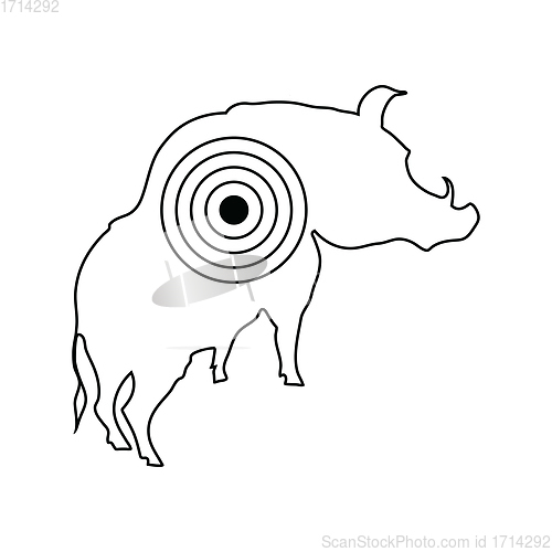 Image of Icon of boar silhouette with target 