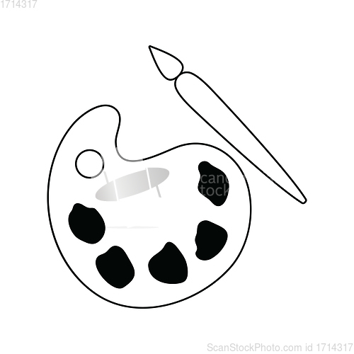 Image of School palette with brush icon
