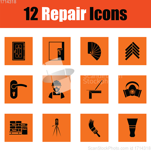 Image of Set of flat repair icons