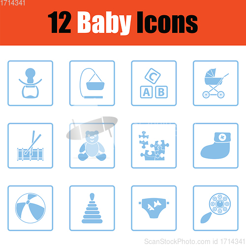 Image of Set of baby icons