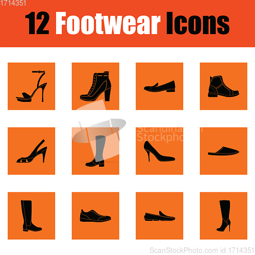 Image of Set of footwear icons