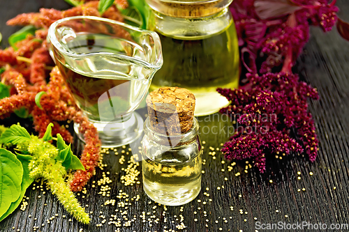 Image of Oil amaranth in vial on board