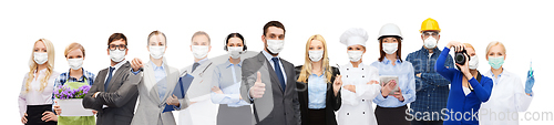 Image of people of different professions wearing masks