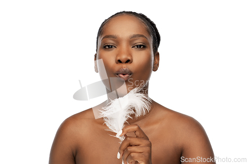 Image of african american woman with feather