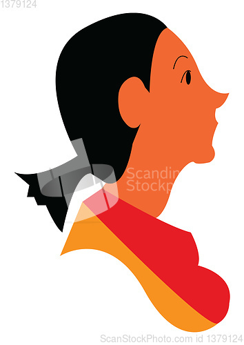 Image of Lady with short hair vector or color illustration