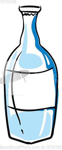 Image of Image of sketch of bottle, vector or color illustration.