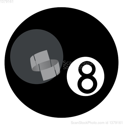 Image of A black billiard ball vector or color illustration