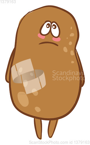 Image of An inconsolable potato, vector or color illustration.