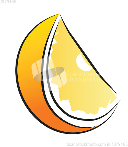 Image of Orange color lemon fruit vector or color illustration