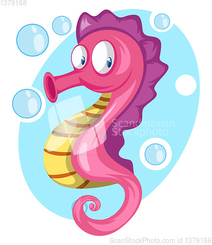 Image of Pink Fish, vector color illustration.