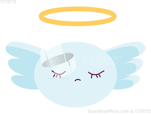 Image of Cartoon blue angel vector illustartion on white background