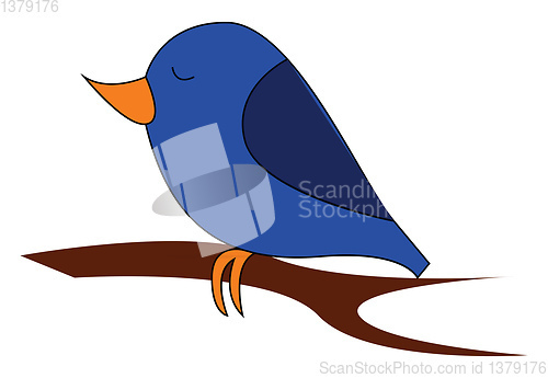Image of Little blue birdillustration vector on white background