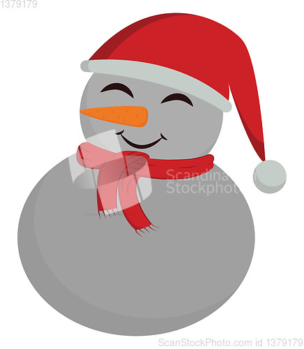 Image of Snowman, vector or color illustration.