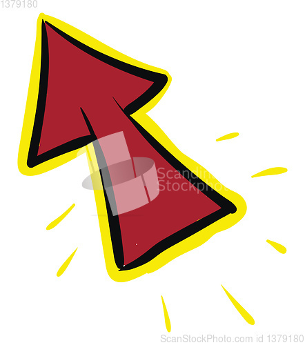 Image of A red arrow click cursor mouse pointer icon/Long red arrow up le