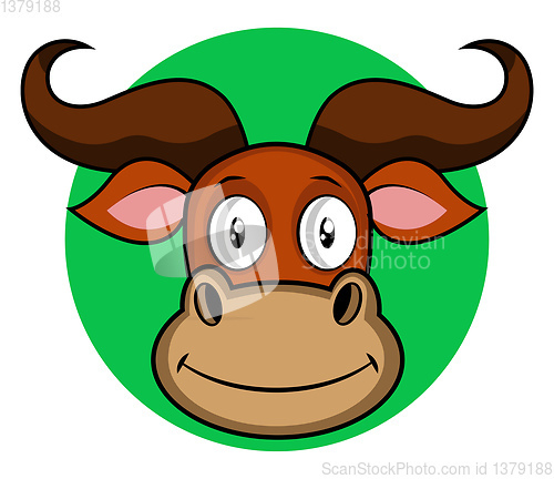 Image of Smiling cartoon buffalo vector illustartion on white background