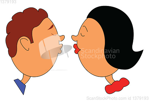 Image of A girl and boy in love, vector or color illustration.